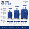 WOW TRAVEL 3 Piece Blue Hard Shell Luggage Set Cabin Medium Large