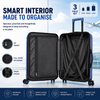 WOW TRAVEL 3 Piece Black Hard Shell Luggage Set Cabin Medium Large