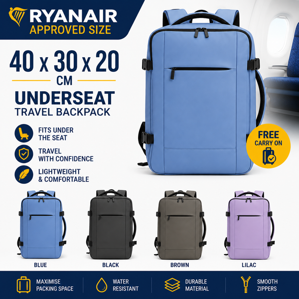 Purple Ryanair 40x30x20cm Underseat Backpack