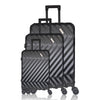 WOW TRAVEL 3 Piece Black Hard Shell Luggage Set Cabin Medium Large