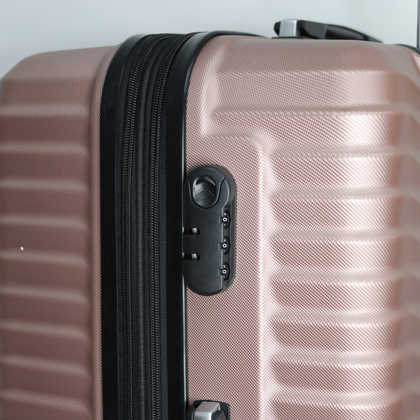 SILVER GREY 3 PIECE LUGGAGE SUITCASE SET
