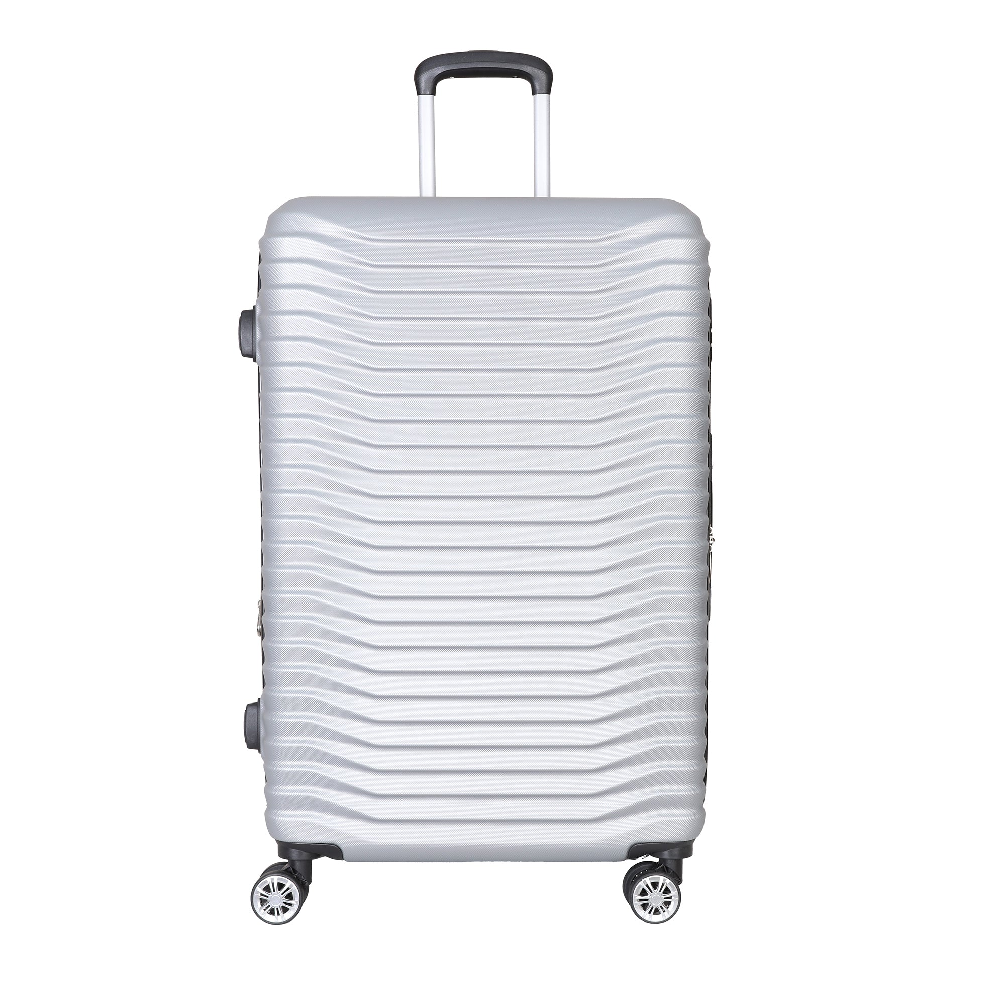 SILVER GREY 3 PIECE LUGGAGE SUITCASE SET