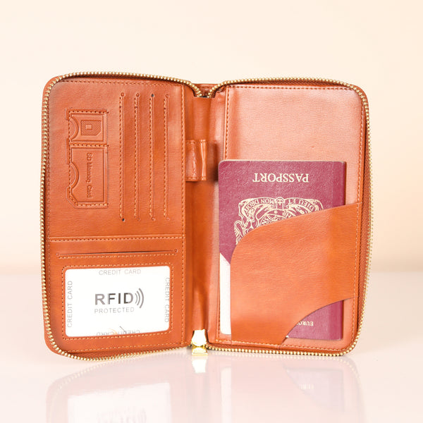 Black RFID Protected Passport Travel Wallet