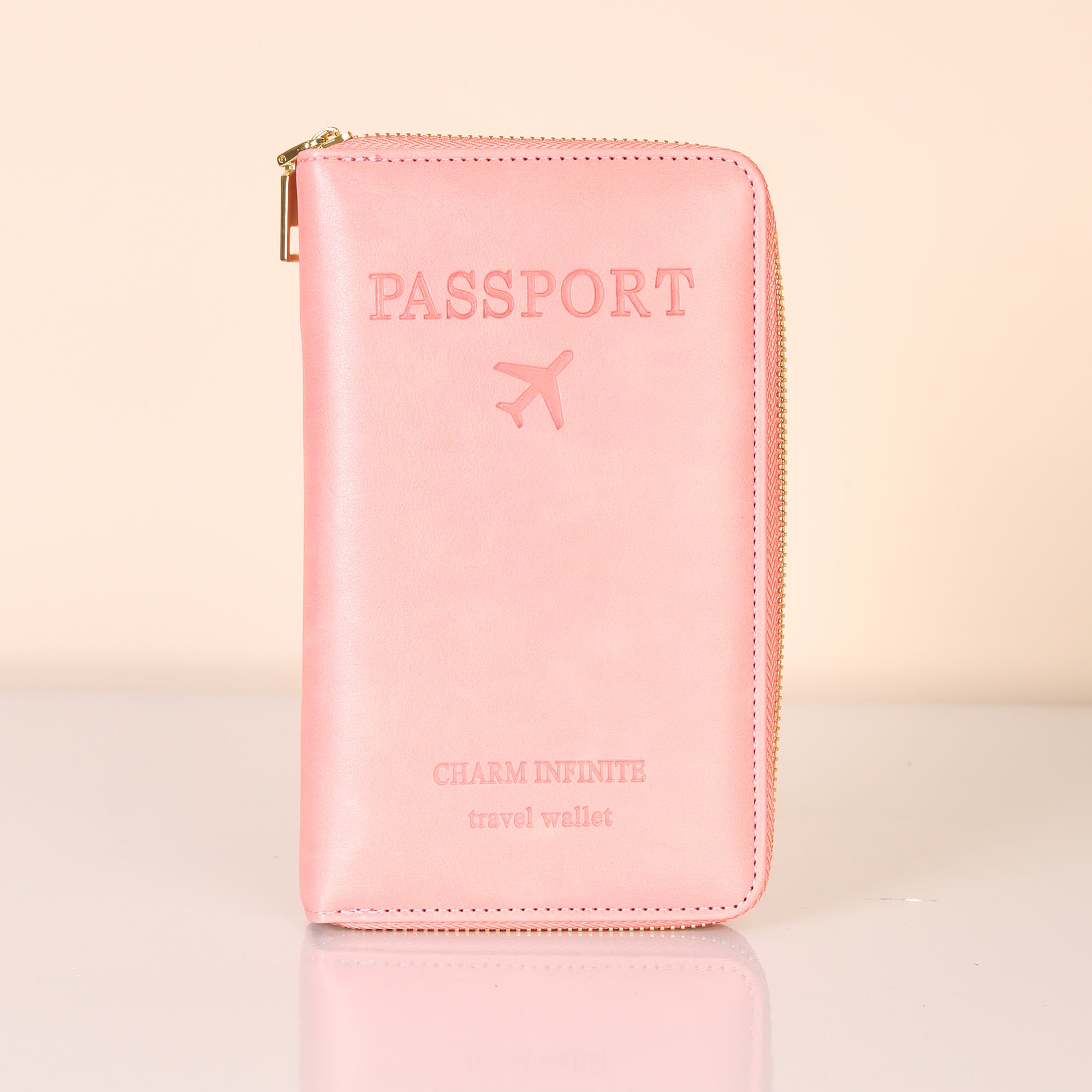 Pink RFID Protected Passport Travel Wallet