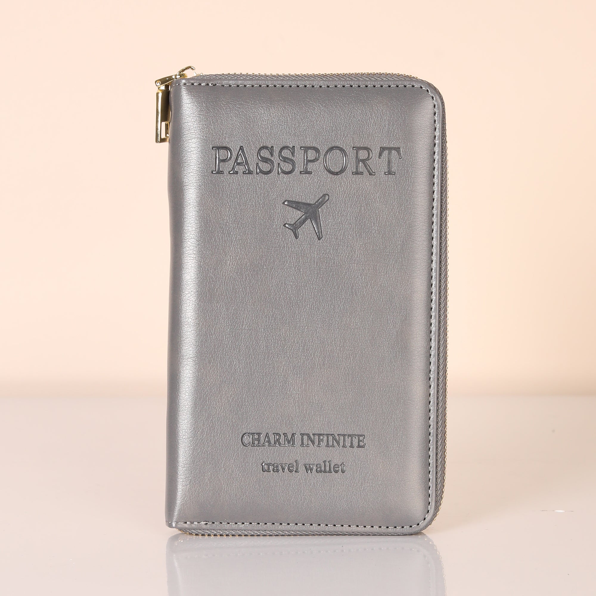 Charcoal RFID Protected Passport Travel Wallet