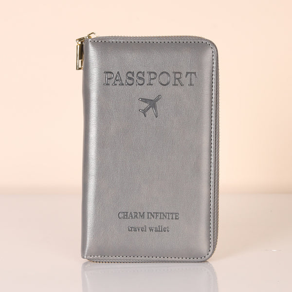Charcoal RFID Protected Passport Travel Wallet