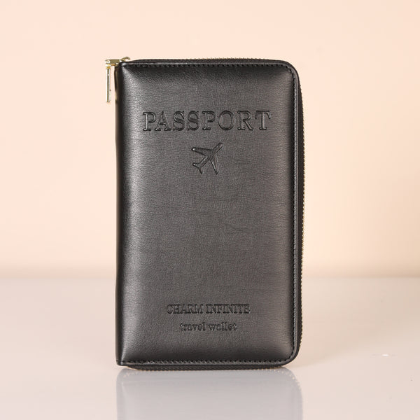 Black RFID Protected Passport Travel Wallet
