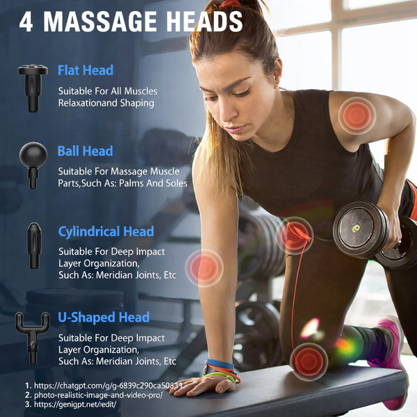 Mini Massage Gun Deep Tissue Portable Muscle Massager USB C Rechargeable with LCD Screen