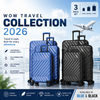 WOW TRAVEL 3 Piece Black Hard Shell Luggage Set Cabin Medium Large