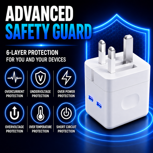 WOW Travel 50W Dual USB-C Fast Charger Foldable Travel Plug