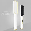 White 2 in 1 Hair Straightener Brush Ceramic Straightening Comb with LED Display