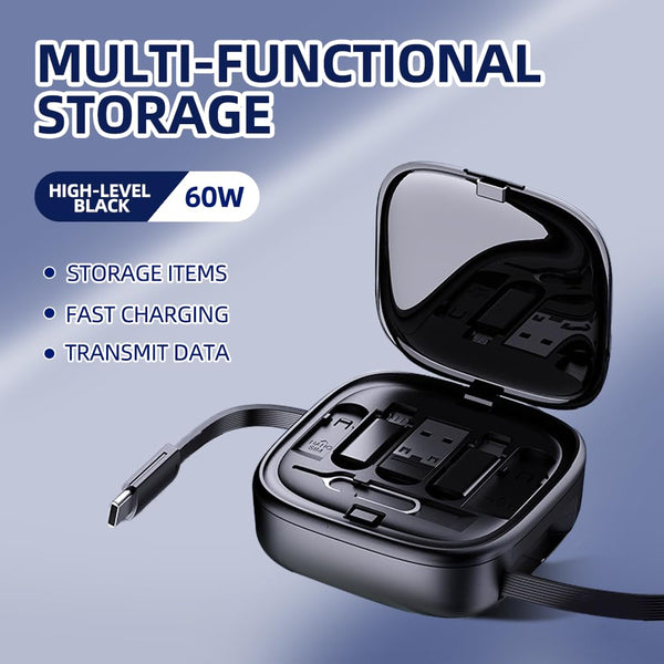 5 in 1 Retractable Charging Cable Pocket Gadget Set
