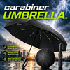 WOW Travel Automatic Carabiner Umbrella | Windproof 10 Rib Travel Umbrella