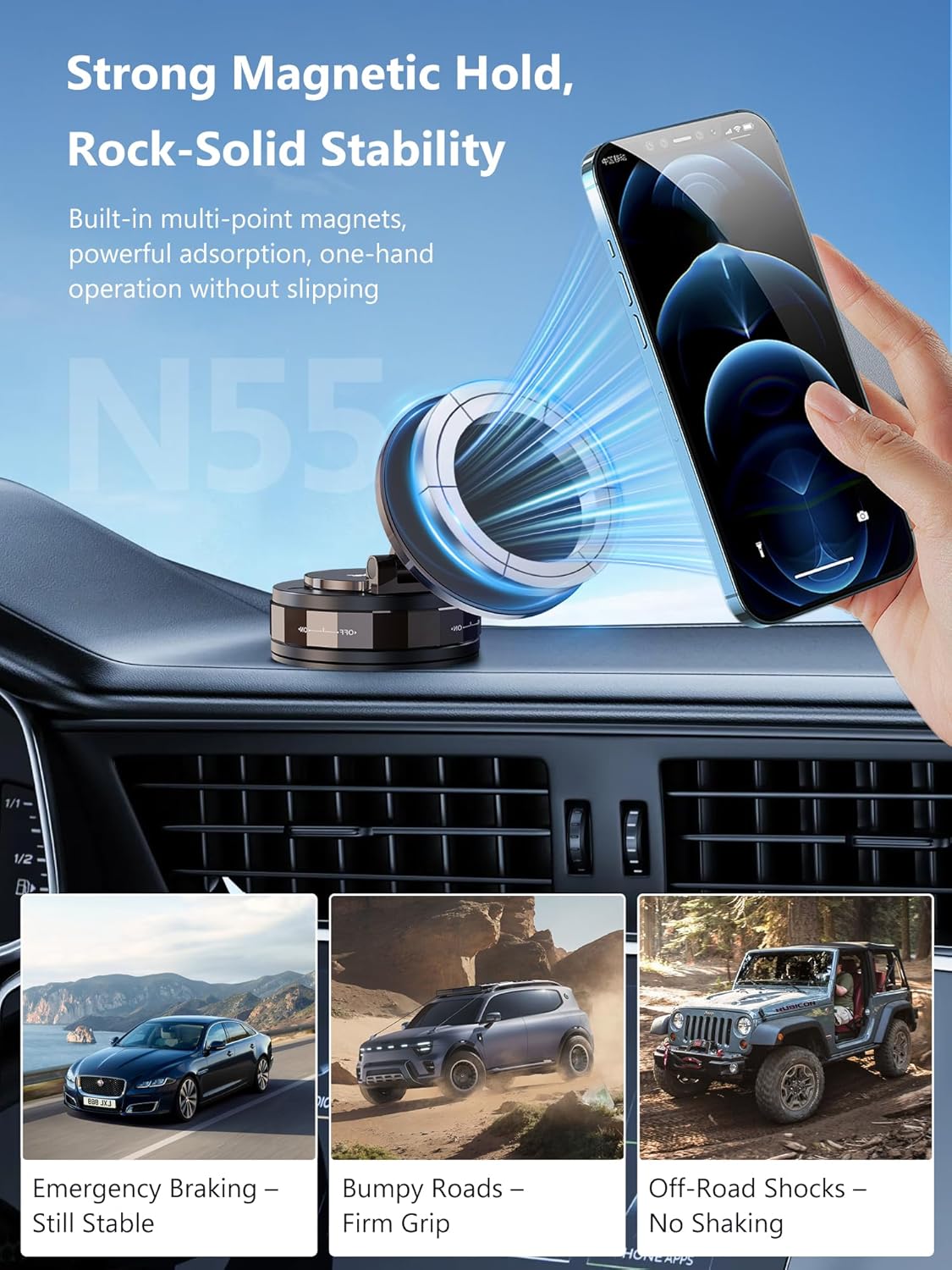 Suction Cup Phone Mount Vacuum Lock Car Phone Holder