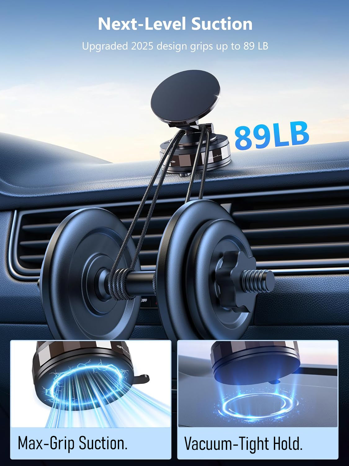 Suction Cup Phone Mount Vacuum Lock Car Phone Holder