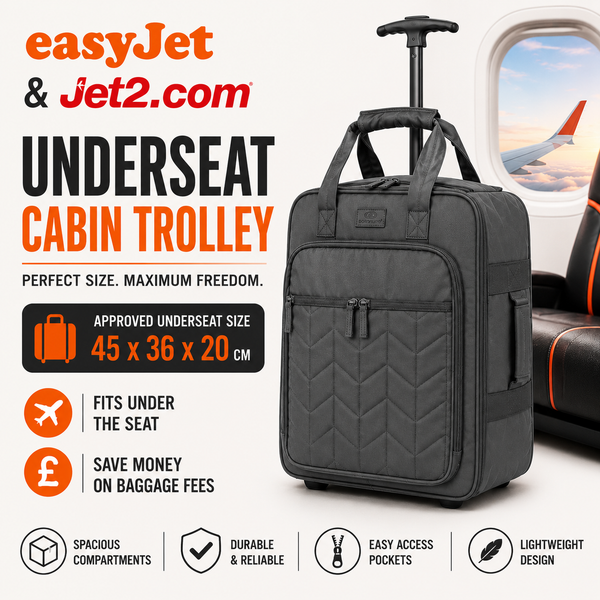 Black EasyJet Cabin Bag 45x36x20 – Underseat Trolley Case