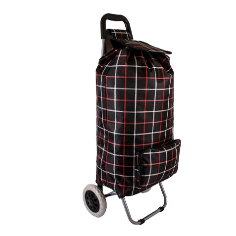 BLACK CHECK Heavy-Duty Shopping Trolley Grocery Cart