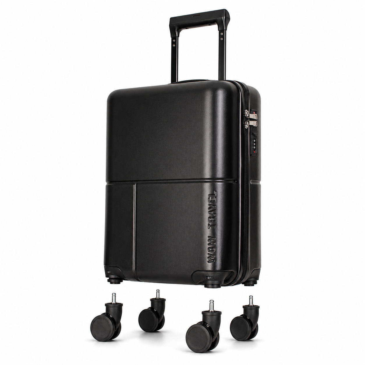 EasyJet 45x36x20 Underseat Cabin Suitcase Jet2 Approved Carry On Luggage WOW Travel Black