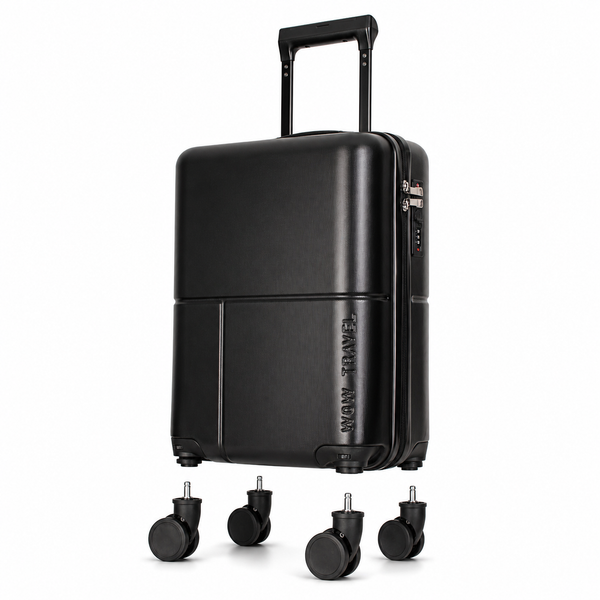 EasyJet 45x36x20 Underseat Cabin Suitcase Jet2 Approved Carry On Luggage WOW Travel Black