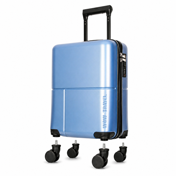 EasyJet 45x36x20 Underseat Cabin Suitcase Jet2 Approved Carry On Luggage WOW Travel Cyanine Blue