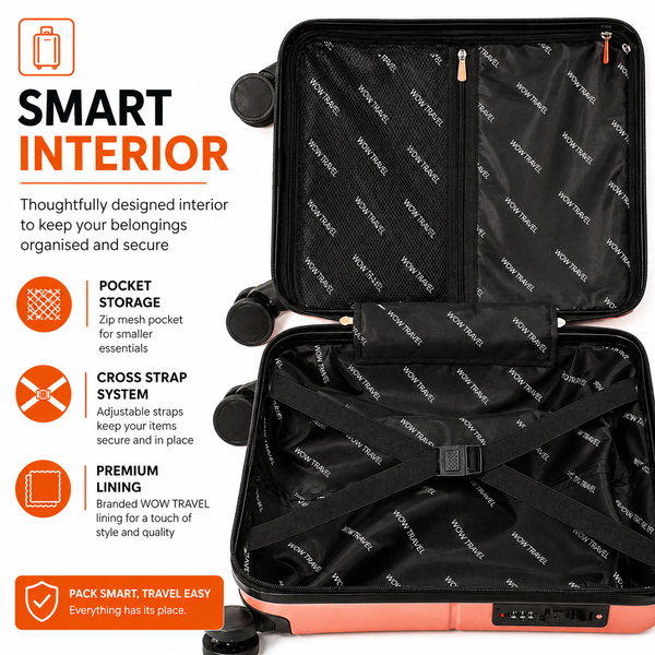 EasyJet 45x36x20 Underseat Cabin Suitcase Jet2 Approved Carry On Luggage WOW Travel Purple