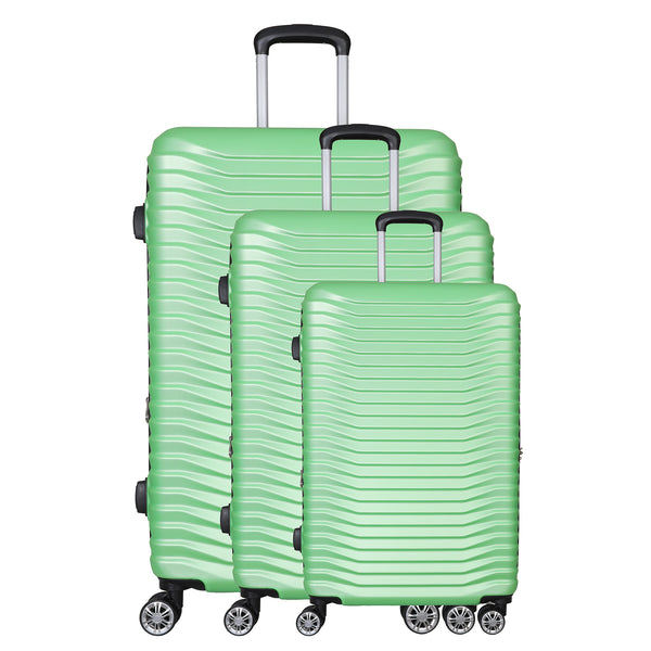 GREEN 3 PIECE LUGGAGE SUITCASE SET
