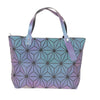 Geometric Reflective Holographic Tote Handbag – Luminous Color-Changing Shoulder Bag