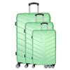 Green 3 Piece Luggage Set - Hard Case Suitcase Trolley