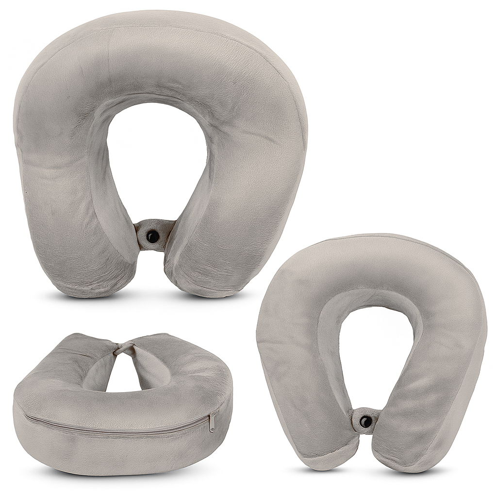 Grey Ergonomic Travel Neck Pillow