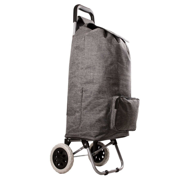 Grey Heavy-Duty Shopping Trolley Grocery Cart