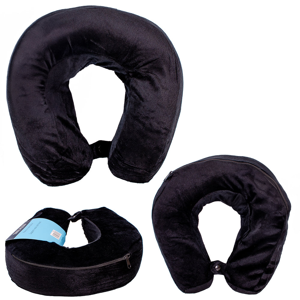 Black Ergonomic Travel Neck Pillow