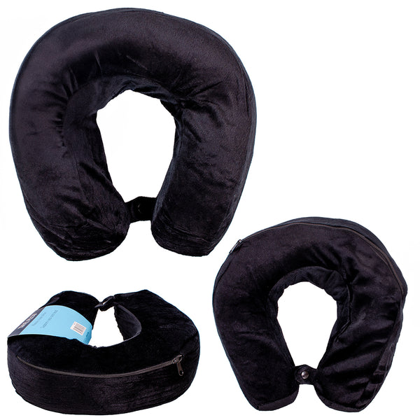 Black Ergonomic Travel Neck Pillow