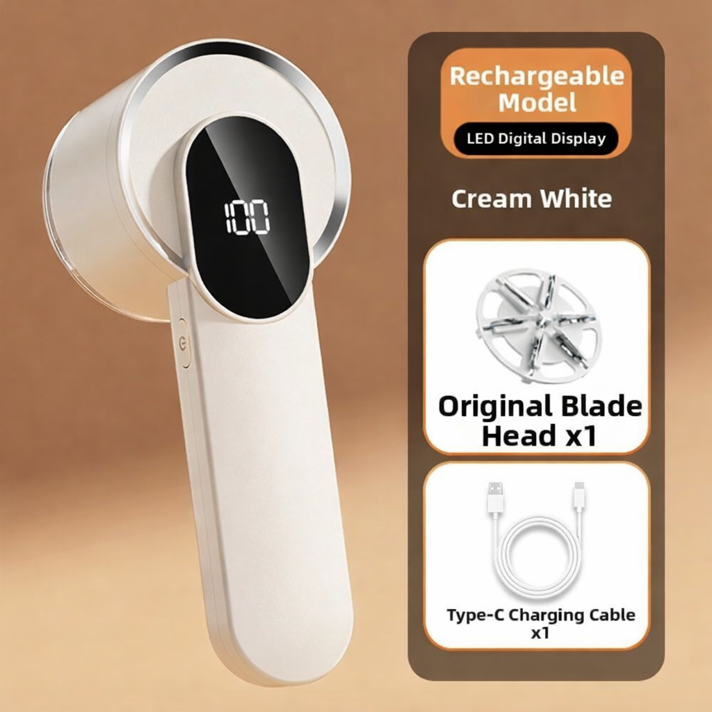 Electric Lint Remover Fabric Shaver for Clothes with LED Display Type C Rechargeable Bobble Remover