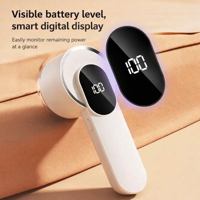 Electric Lint Remover Fabric Shaver for Clothes with LED Display Type C Rechargeable Bobble Remover
