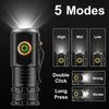 WOW Travel Mini Rechargeable LED Torch 2000 Lumens USB C Magnetic Pocket Flashlight