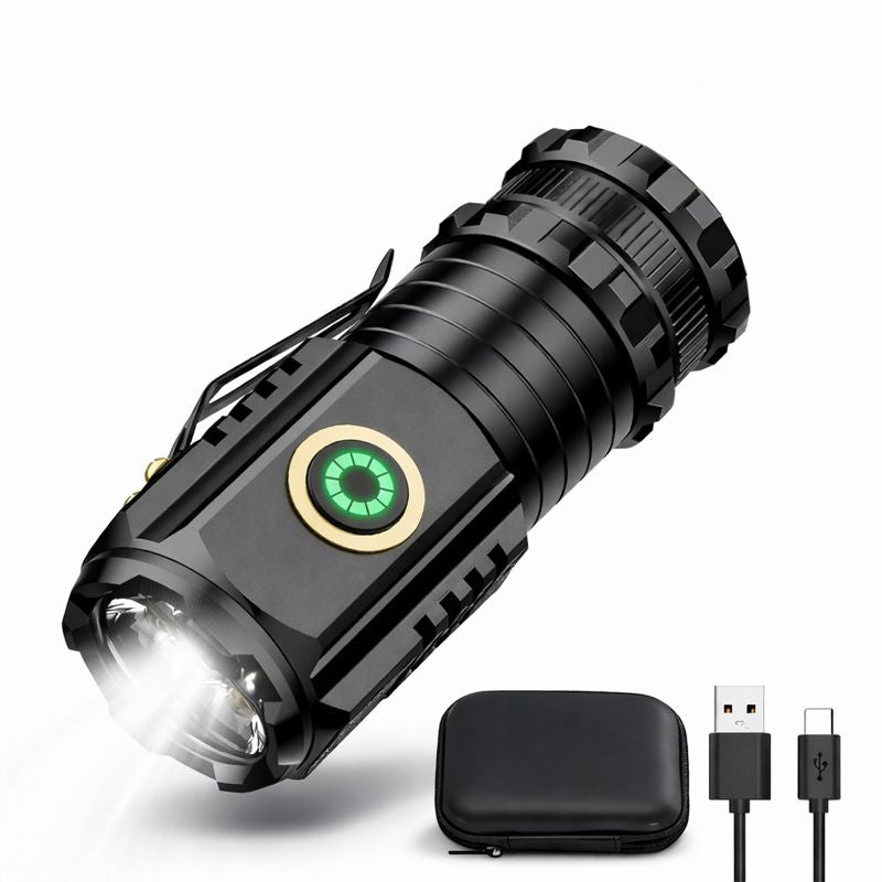 WOW Travel Mini Rechargeable LED Torch 2000 Lumens USB C Magnetic Pocket Flashlight