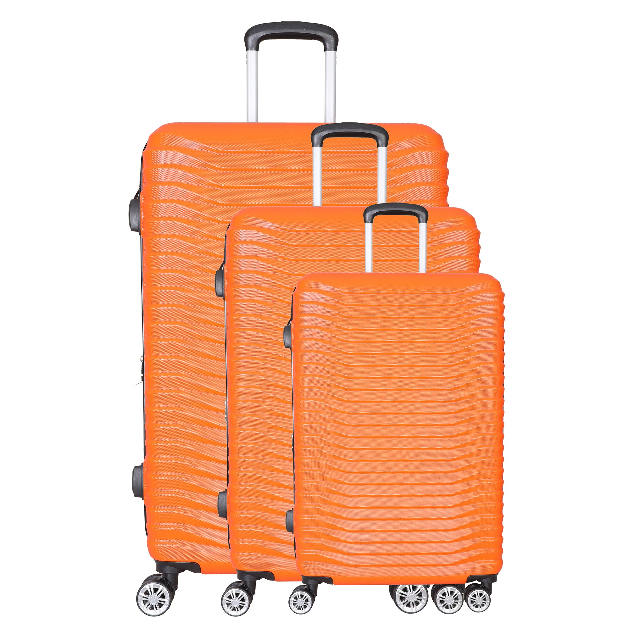 ORANGE 3 PIECE LUGGAGE SUITCASE SET