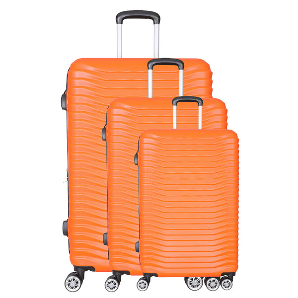 ORANGE 3 PIECE LUGGAGE SUITCASE SET