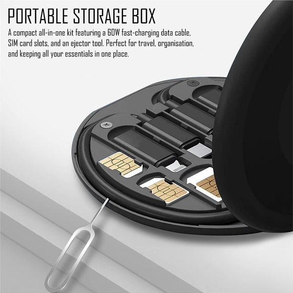 All-in-One 60W Fast Charging Cable Kit - Travel Set with SIM Tool, Adapters