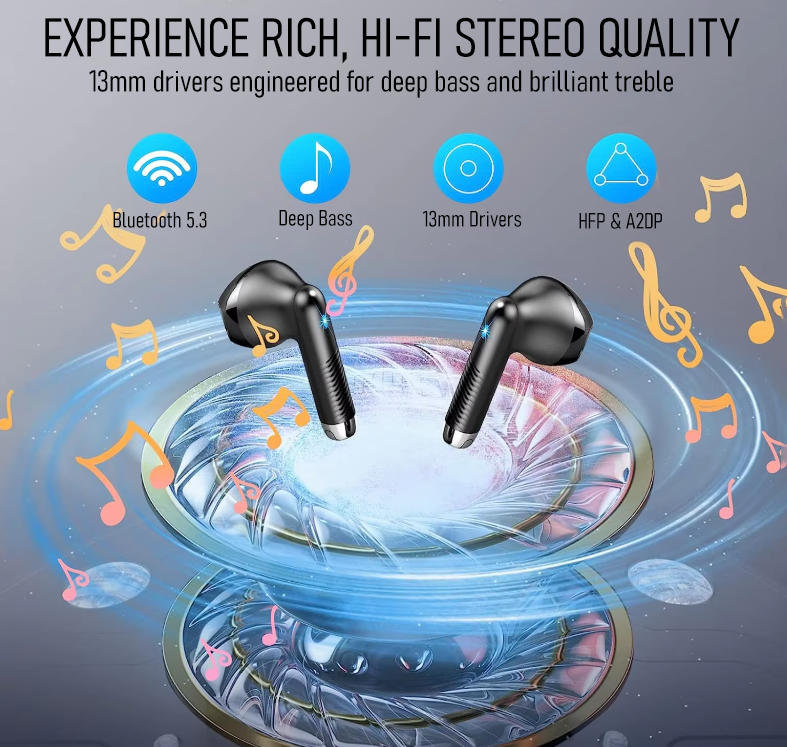 Wireless Earbuds Bluetooth Headphones 40H Playback In Ear Earphones