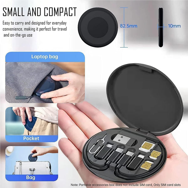 All-in-One 60W Fast Charging Cable Kit - Travel Set with SIM Tool, Adapters