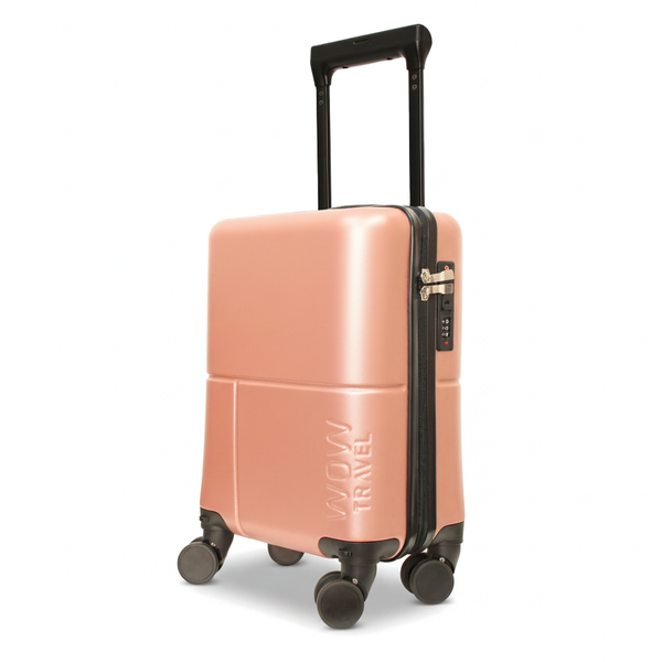 ROSE GOLD WOW Travel 40×30×20 Underseat Cabin Suitcase Ryanair Approved Lightweight Carry On