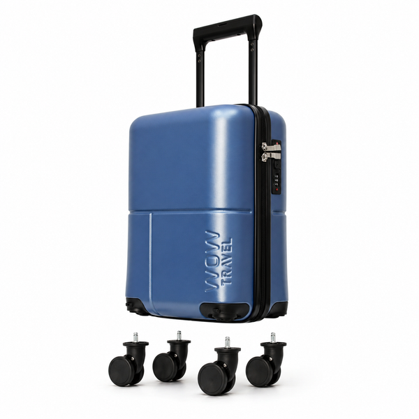 CYANINE BLUE WOW Travel 40×30×20 Underseat Cabin Suitcase Ryanair Approved Lightweight Carry On