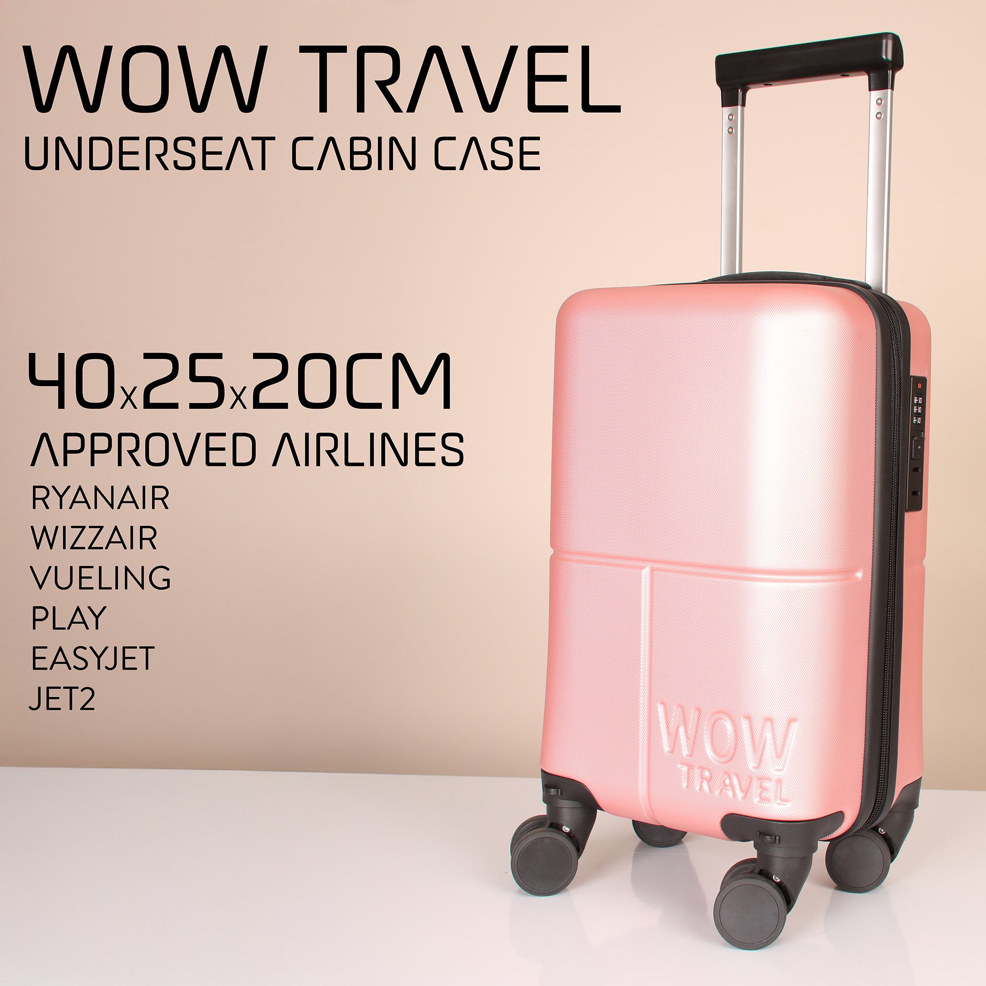 SKY BLUE WOW TRAVEL UNDERSEAT CABIN BAG  RYANAIR - WIZZAIR