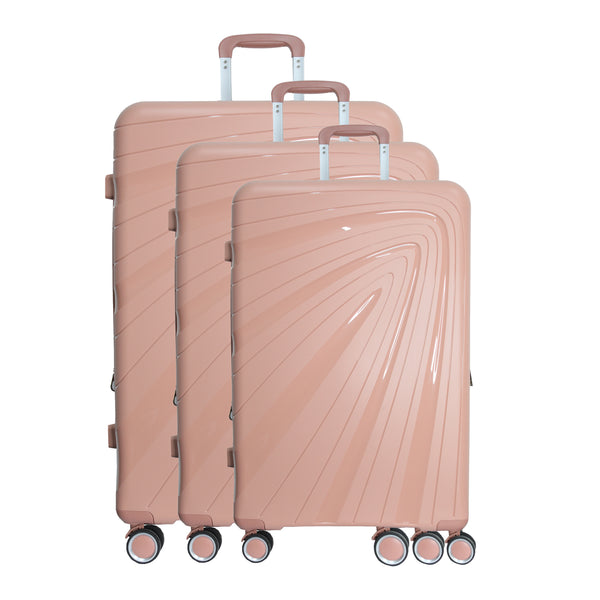 Rose Gold Set of 3 Suitcases