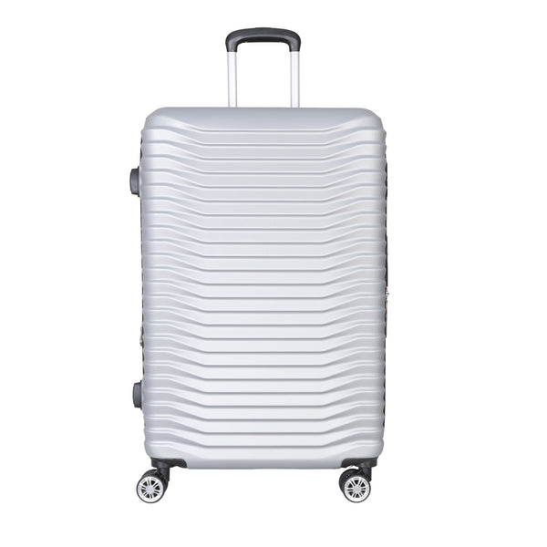 SILVER GREY 3 PIECE LUGGAGE SUITCASE SET