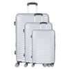 SILVER GREY 3 PIECE LUGGAGE SUITCASE SET