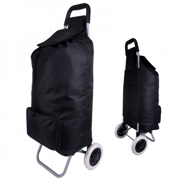 Black Heavy-Duty Shopping Trolley Grocery Cart