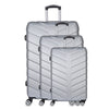 Silver Grey 3 Piece Luggage Set - Hard Case Suitcase Trolley