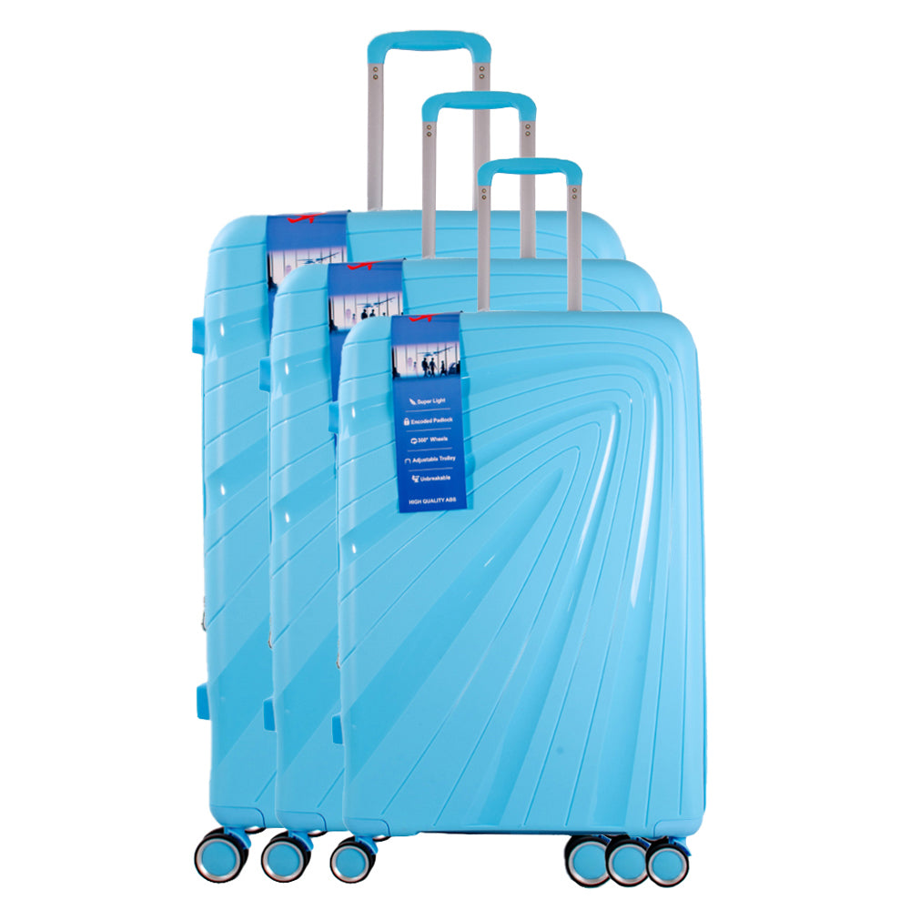 Sky Blue Set of 3 Suitcases